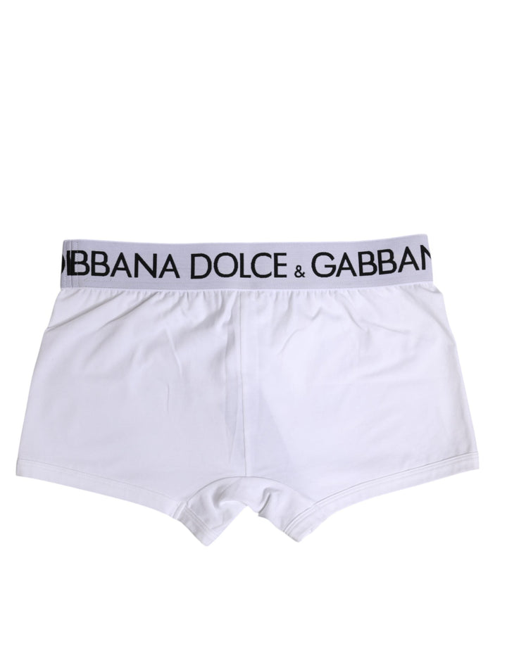 Dolce &amp; Gabbana White Cotton Stretch Regular Boxer Underwear