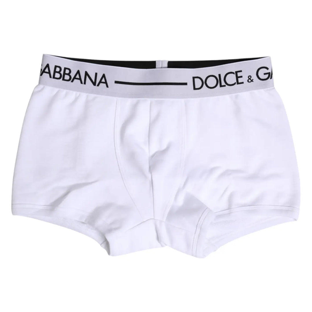 Dolce &amp; Gabbana White Cotton Stretch Regular Boxer Underwear