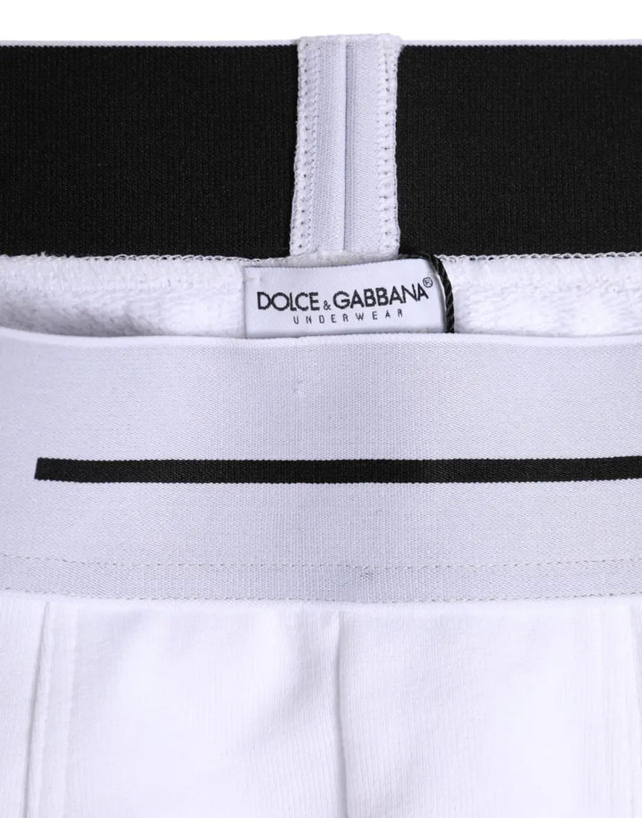 Dolce &amp; Gabbana White Cotton Stretch Regular Boxer Underwear