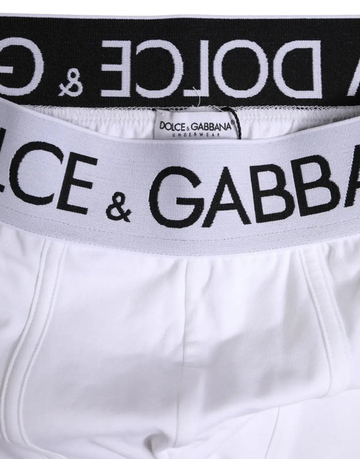 Dolce &amp; Gabbana White Cotton Stretch Regular Boxer Underwear