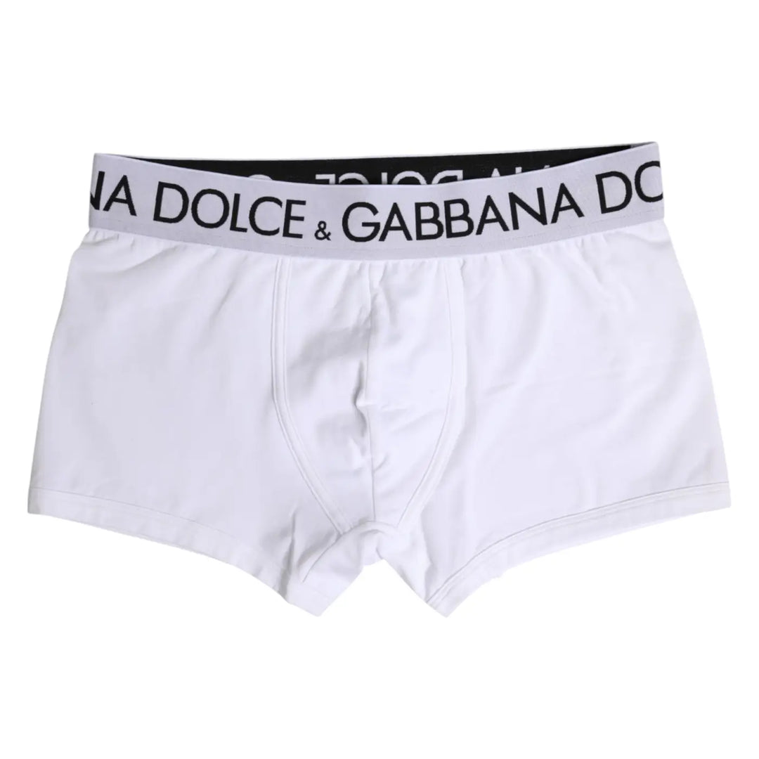 Dolce &amp; Gabbana White Cotton Stretch Regular Boxer Underwear