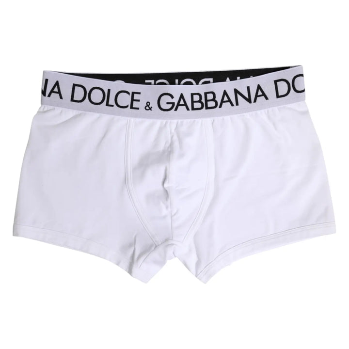 Dolce &amp; Gabbana White Cotton Stretch Regular Boxer Underwear