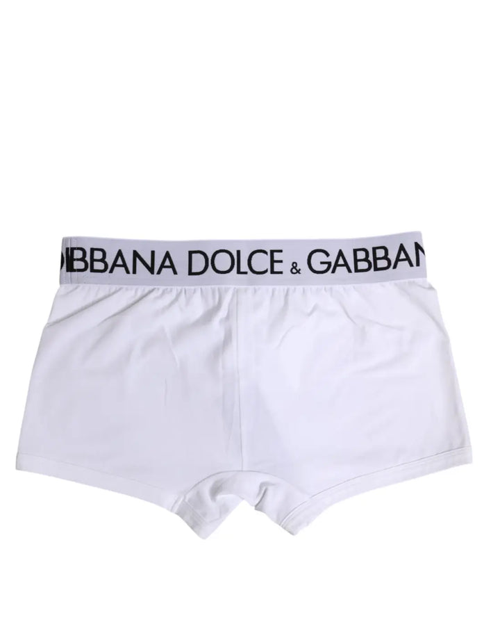 Dolce &amp; Gabbana White Cotton Stretch Regular Boxer Underwear