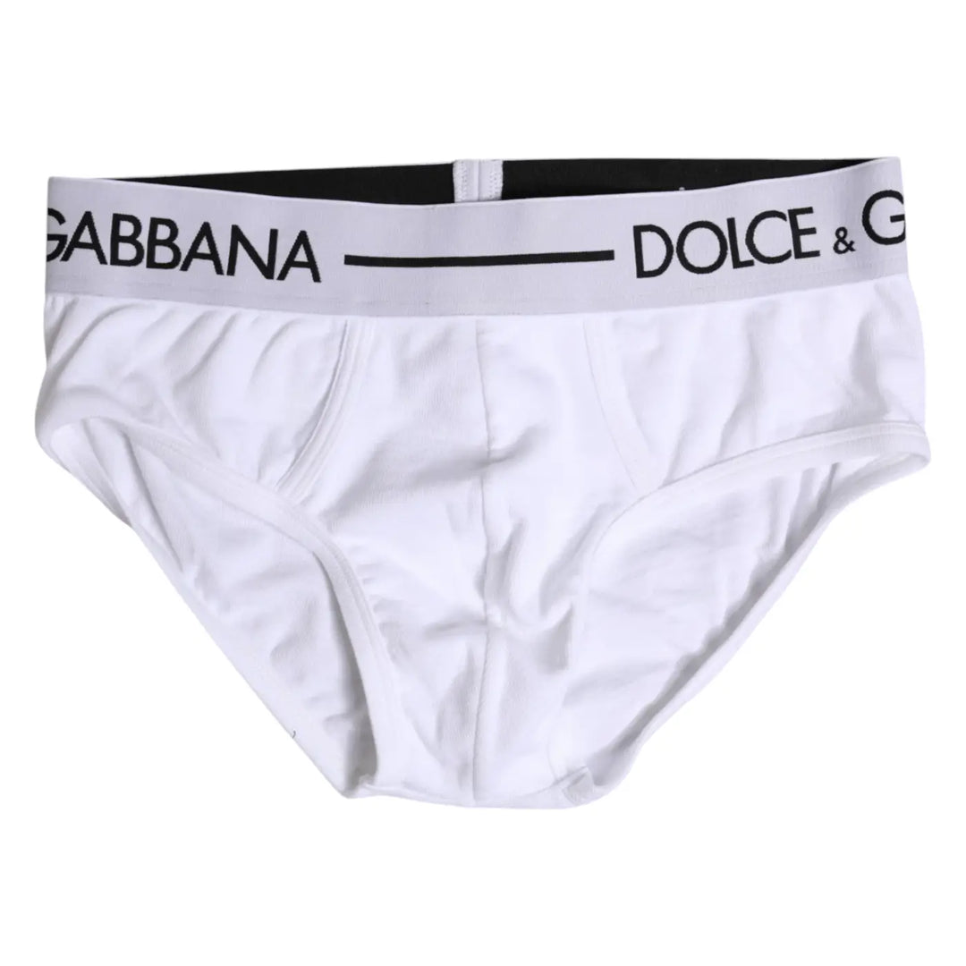 Dolce &amp; Gabbana White Cotton Stretch Regular Brief Underwear