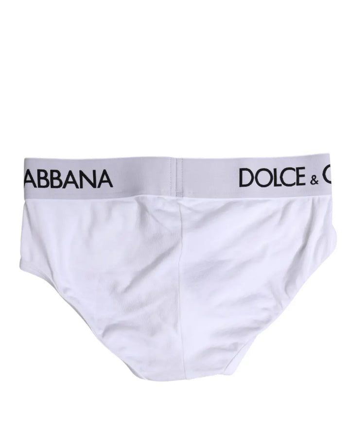 Dolce &amp; Gabbana White Cotton Stretch Regular Brief Underwear