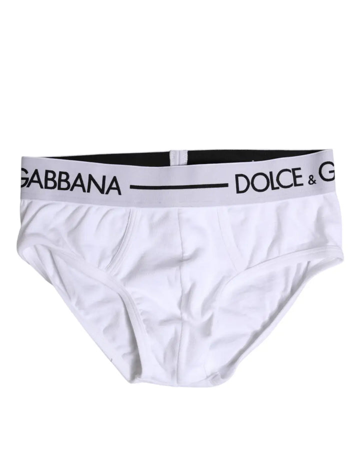 Dolce &amp; Gabbana White Cotton Stretch Regular Brief Underwear