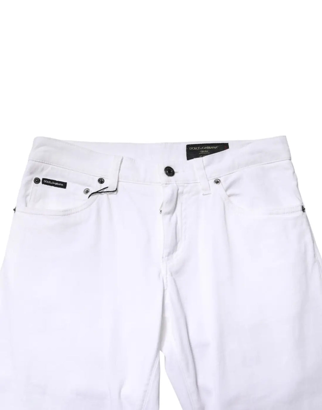 Dolce &amp; Gabbana White Cotton Stretch Skinny Denim Men Jeans