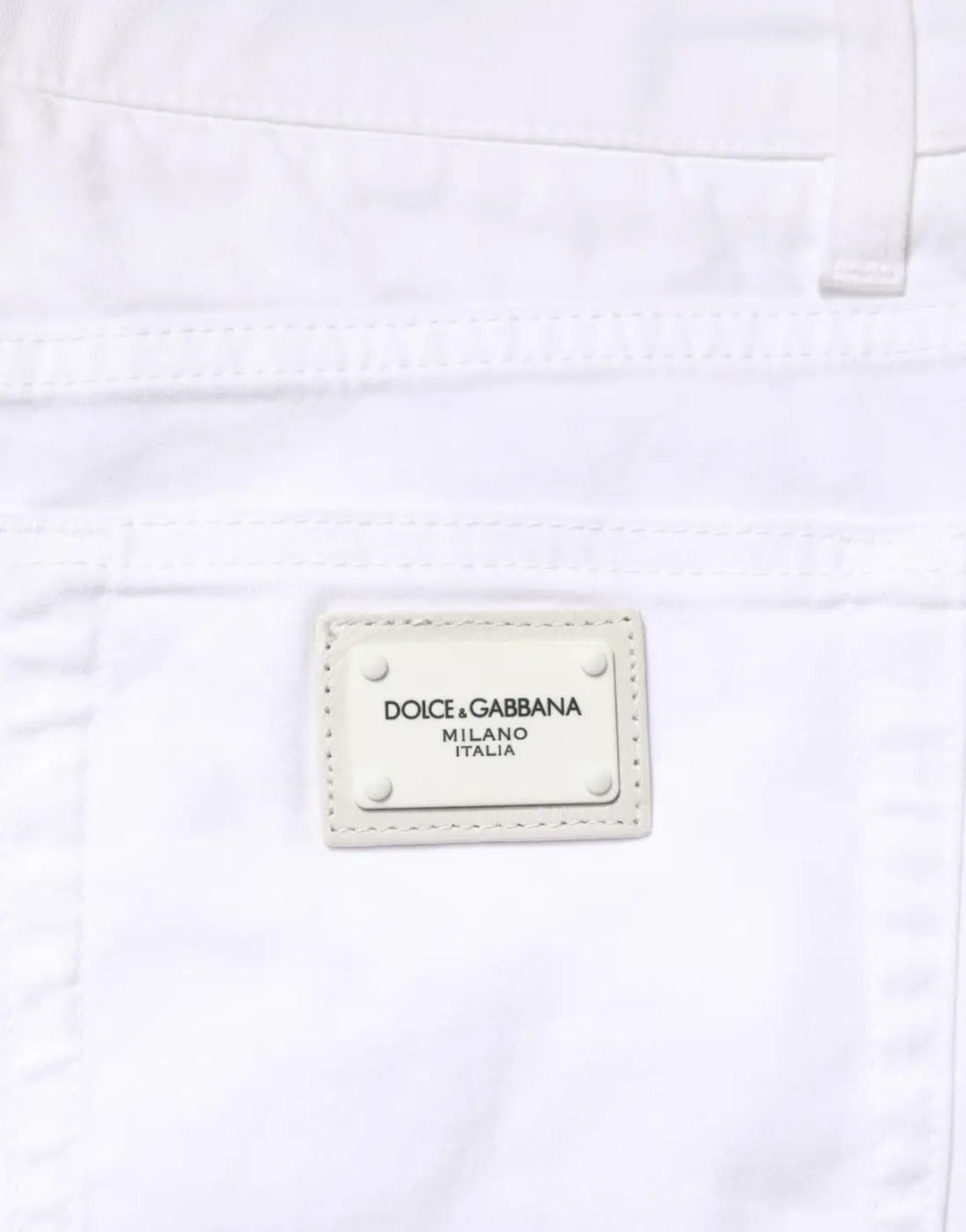Dolce &amp; Gabbana White Cotton Stretch Skinny Denim Men Jeans