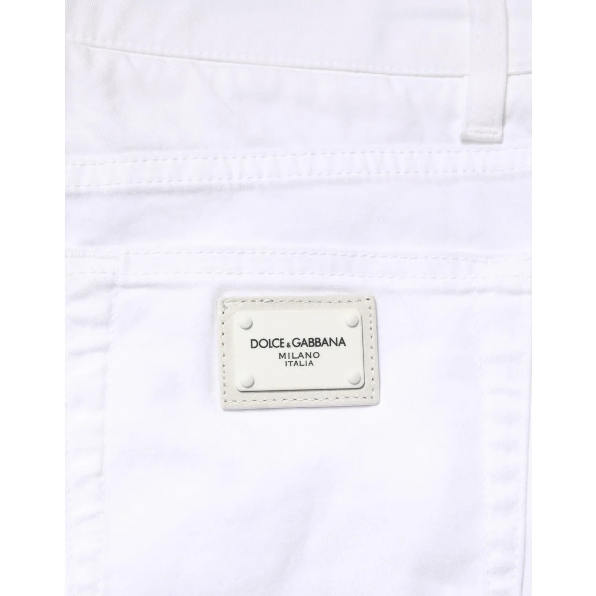 Dolce and Gabbana White Cotton Stretch Skinny Jeans for Effortless Style &