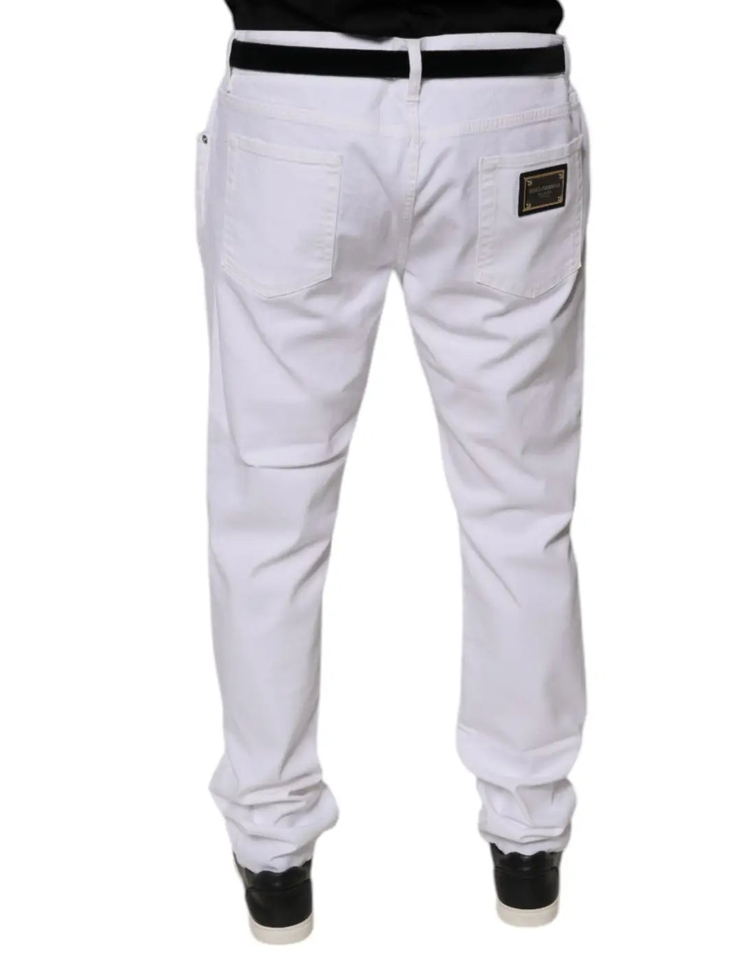 Dolce &amp; Gabbana White Cotton Stretch Skinny Men Denim Jeans