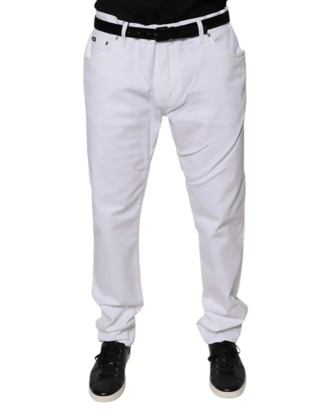 Dolce &amp; Gabbana White Cotton Stretch Skinny Men Denim Jeans