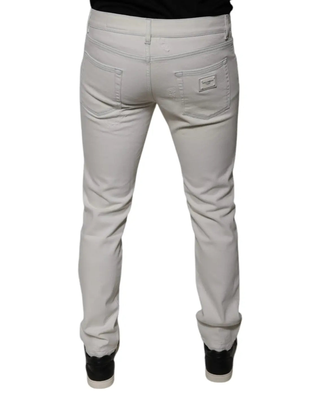 Dolce &amp; Gabbana White Cotton Stretch Skinny Men Denim Jeans