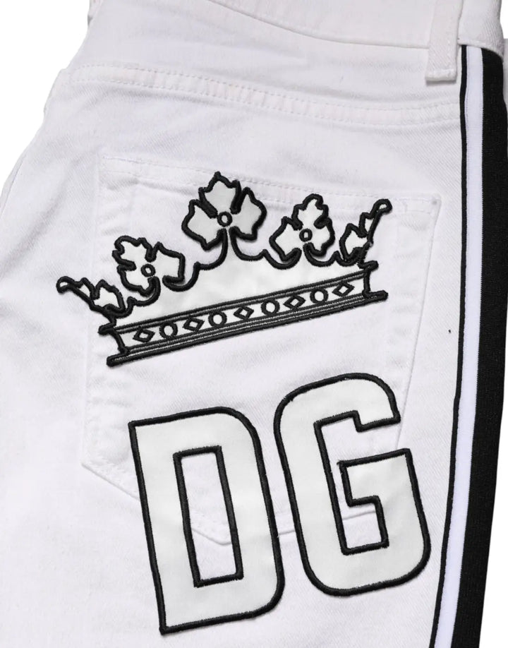 Dolce &amp; Gabbana White Cotton Stretch Skinny Men Denim Jeans