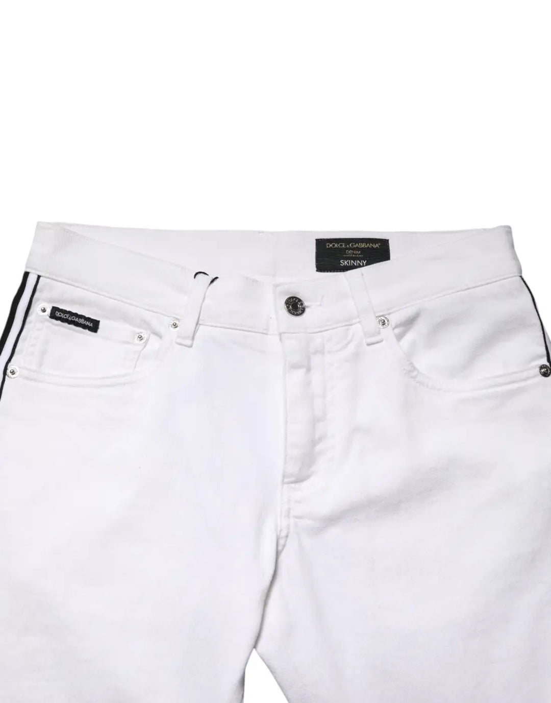 Dolce &amp; Gabbana White Cotton Stretch Skinny Men Denim Jeans