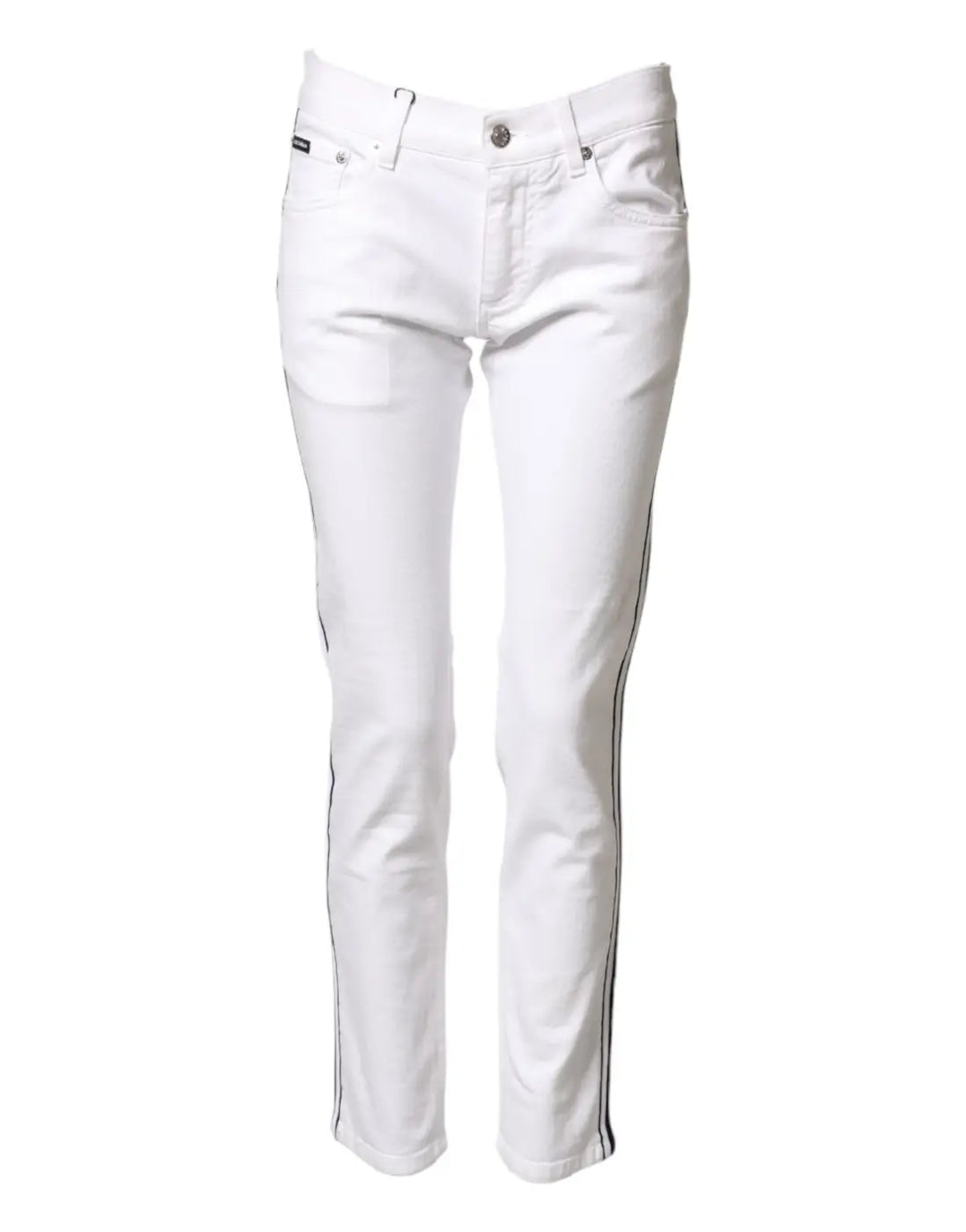 Dolce &amp; Gabbana White Cotton Stretch Skinny Men Denim Jeans