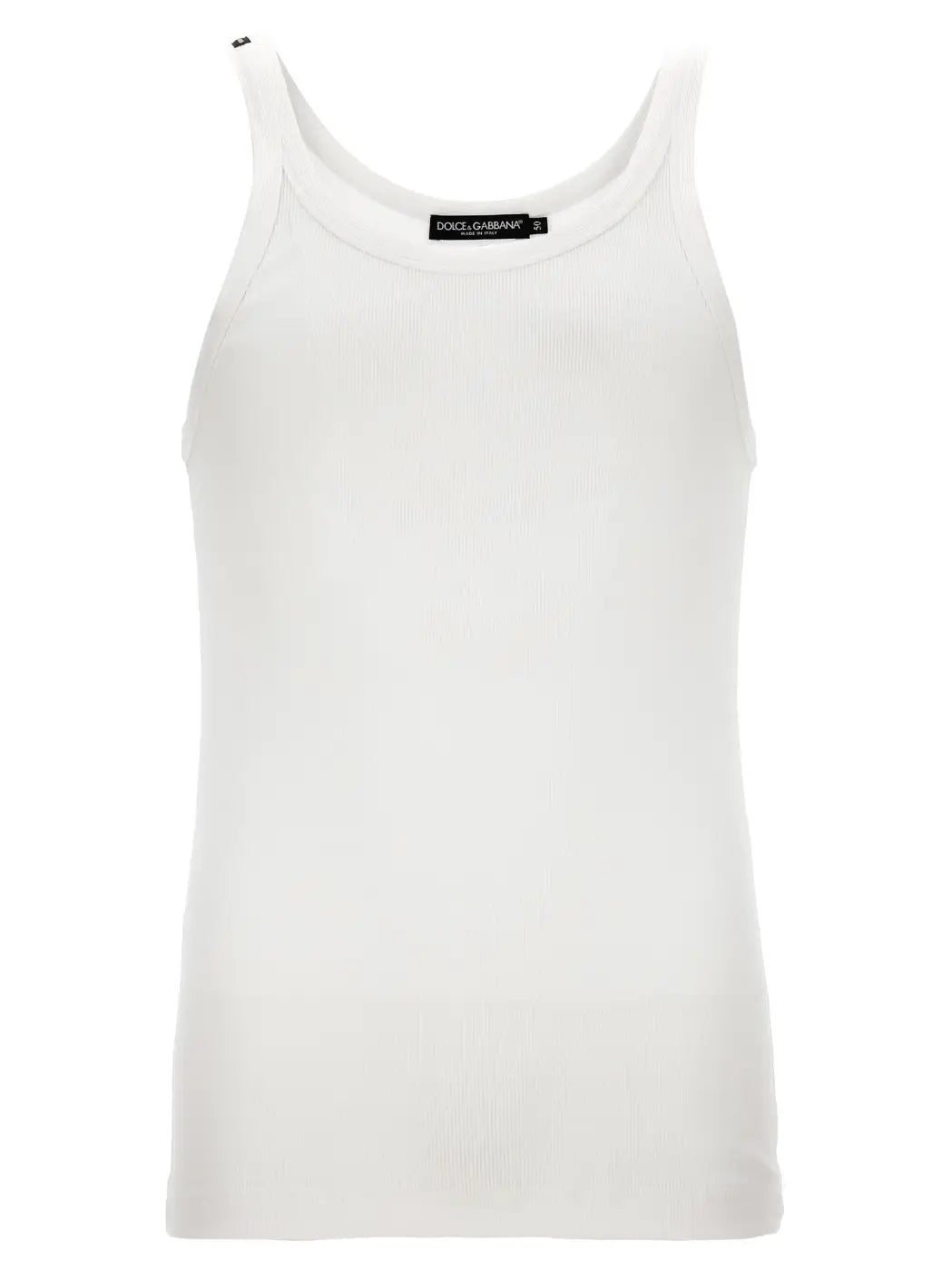 Dolce & Gabbana White Cotton Tank Tops