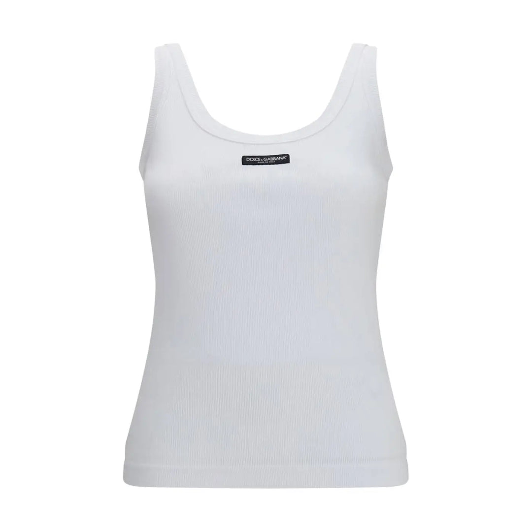 Dolce & Gabbana White Cotton Tank Tops