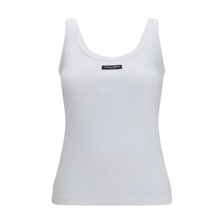 Dolce &amp; Gabbana White Cotton Tank Tops