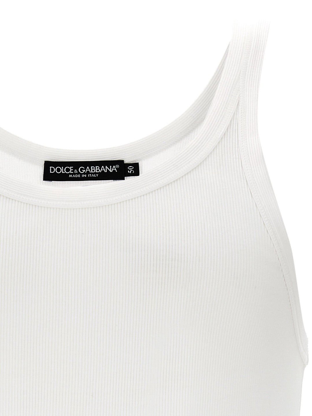 Dolce &amp; Gabbana White Cotton Tank Tops