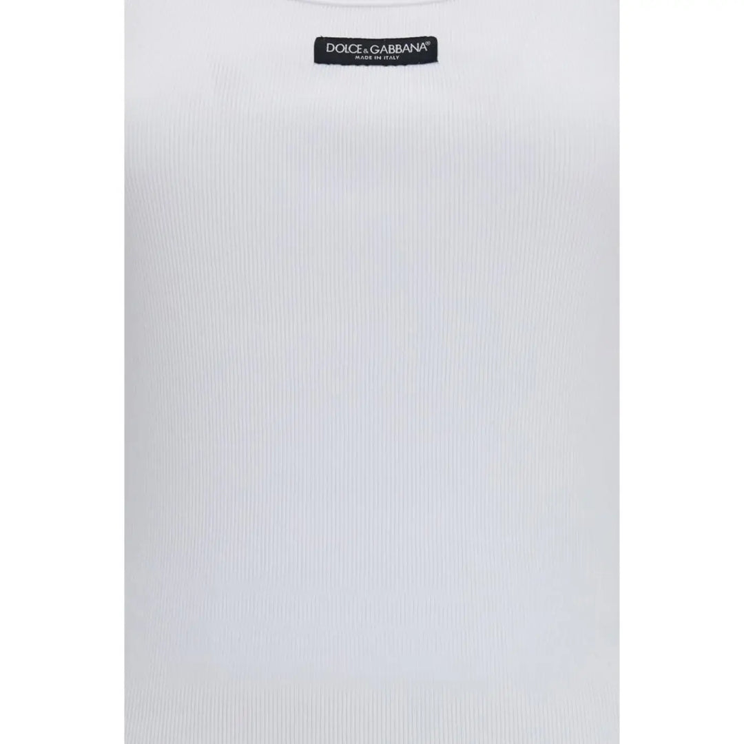 Dolce &amp; Gabbana White Cotton Tank Tops