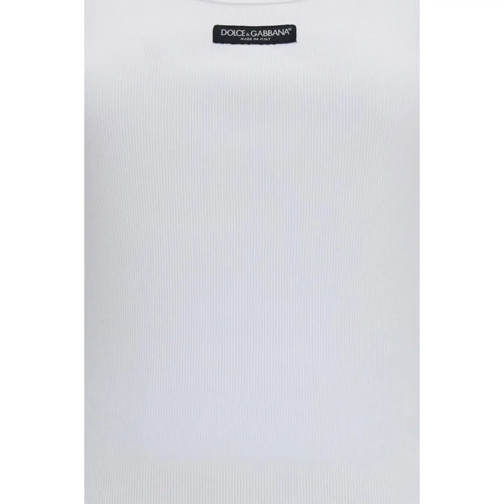Dolce &amp; Gabbana White Cotton Tank Tops