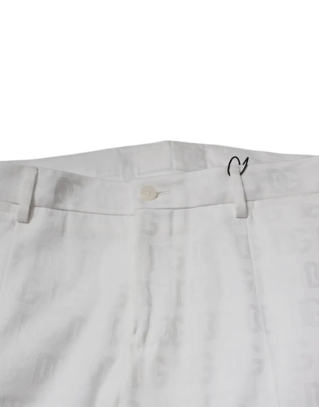 Dolce &amp; Gabbana White Cotton Tapered Formal Dress Pants