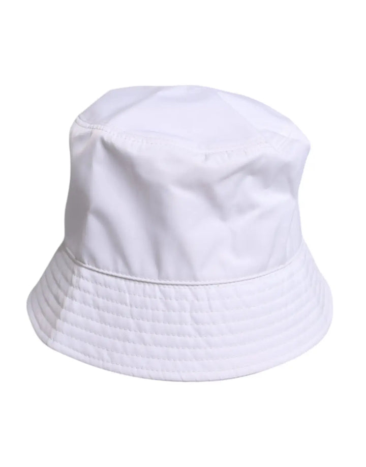 Dolce &amp; Gabbana White Cotton Wide Brim Bucket Hat