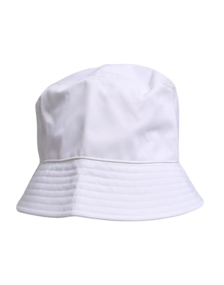 Dolce &amp; Gabbana White Cotton Wide Brim Bucket Hat
