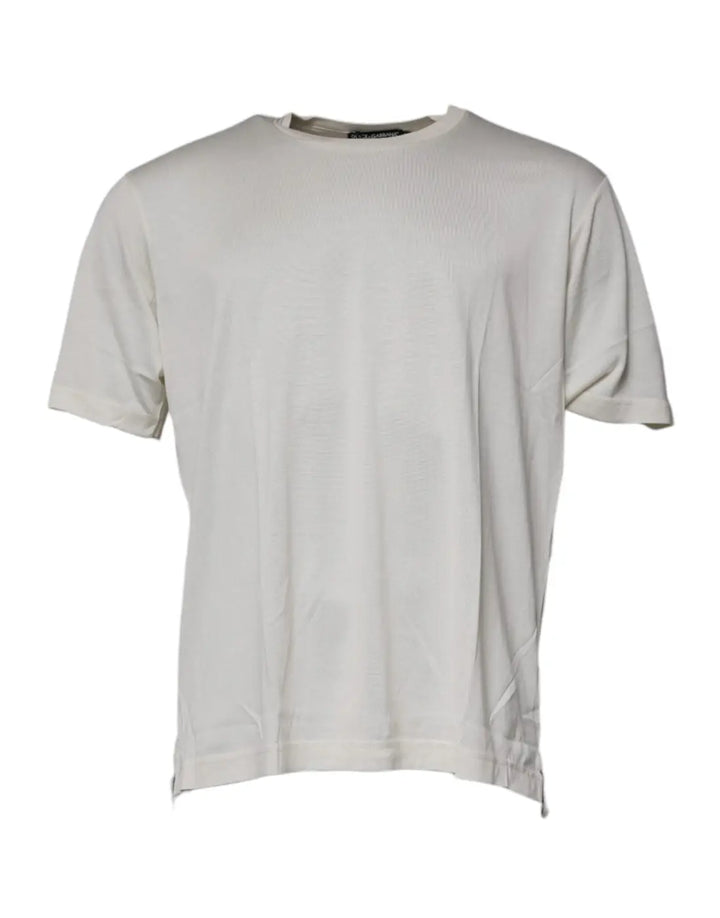 Dolce &amp; Gabbana Off White Crew Neck Short Sleeve T-shirt