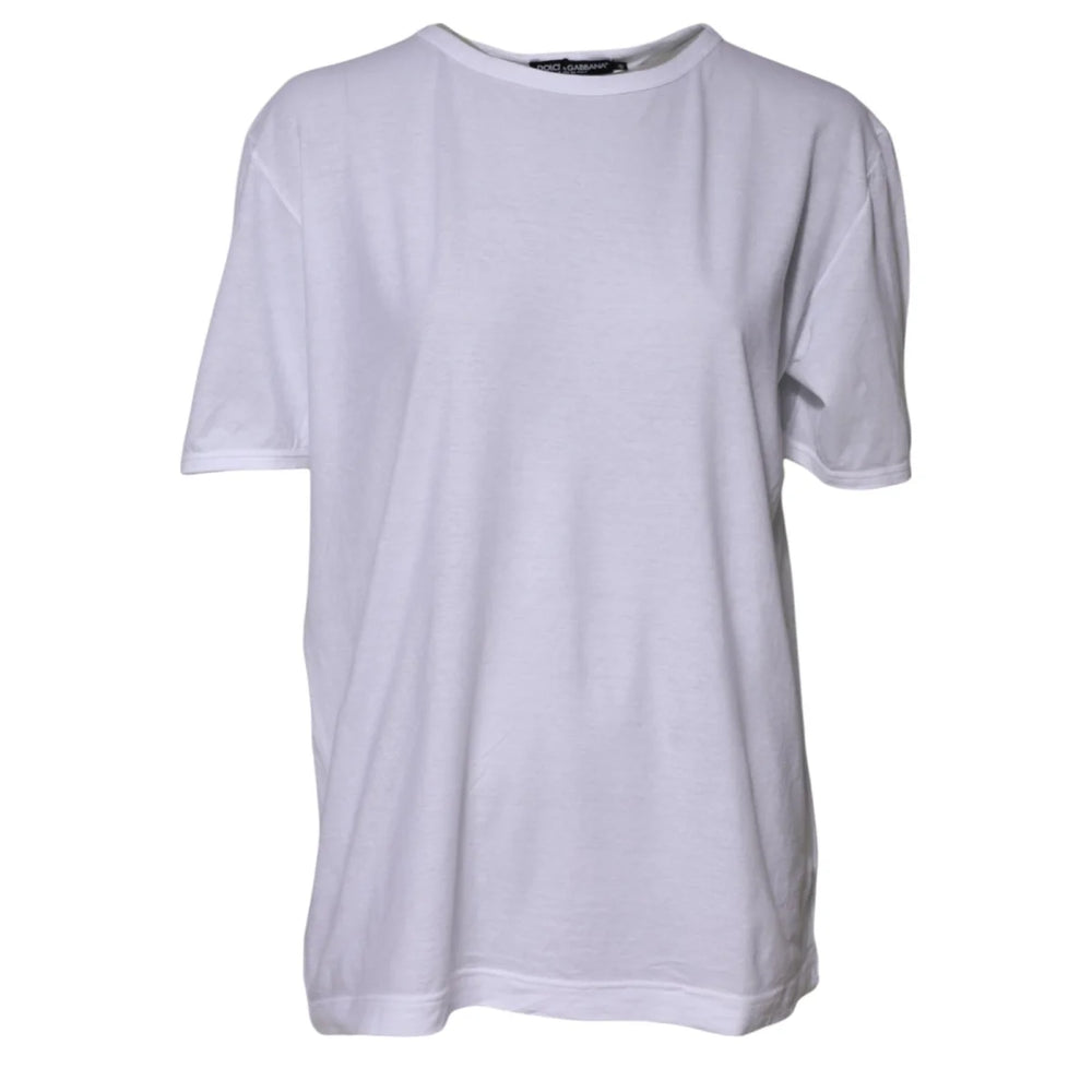 Dolce and Gabbana White Crew Neck Short Sleeves T Shirt Premium Cotton &
