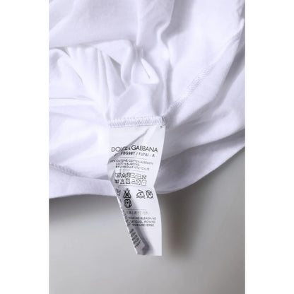 Dolce and Gabbana White Crew Neck Short Sleeves T Shirt Premium Cotton &