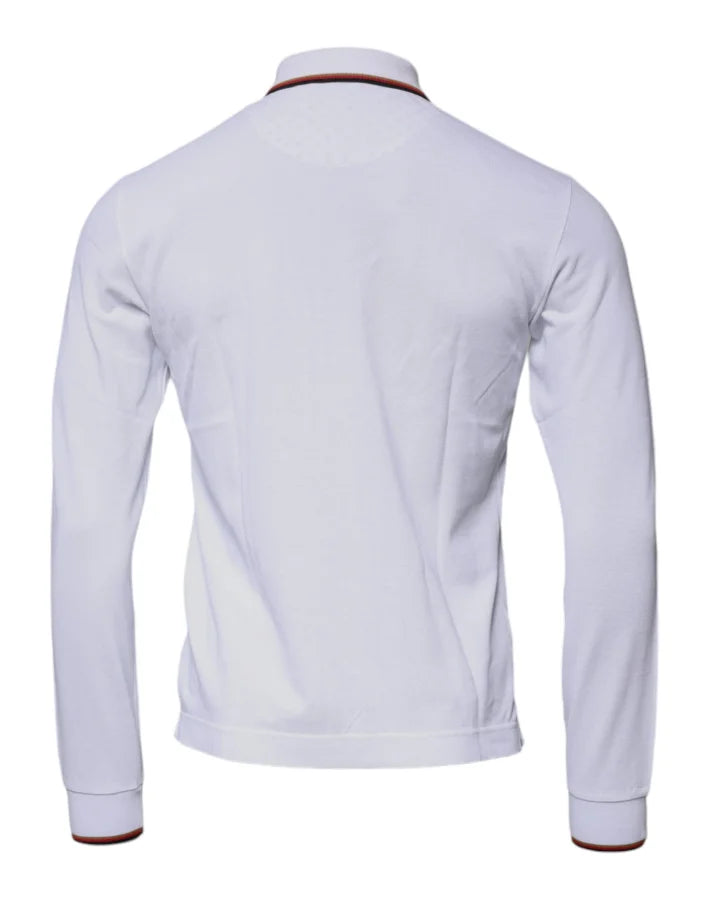 Dolce &amp; Gabbana White Crown Men Full Zip Sweatshirt Sweater