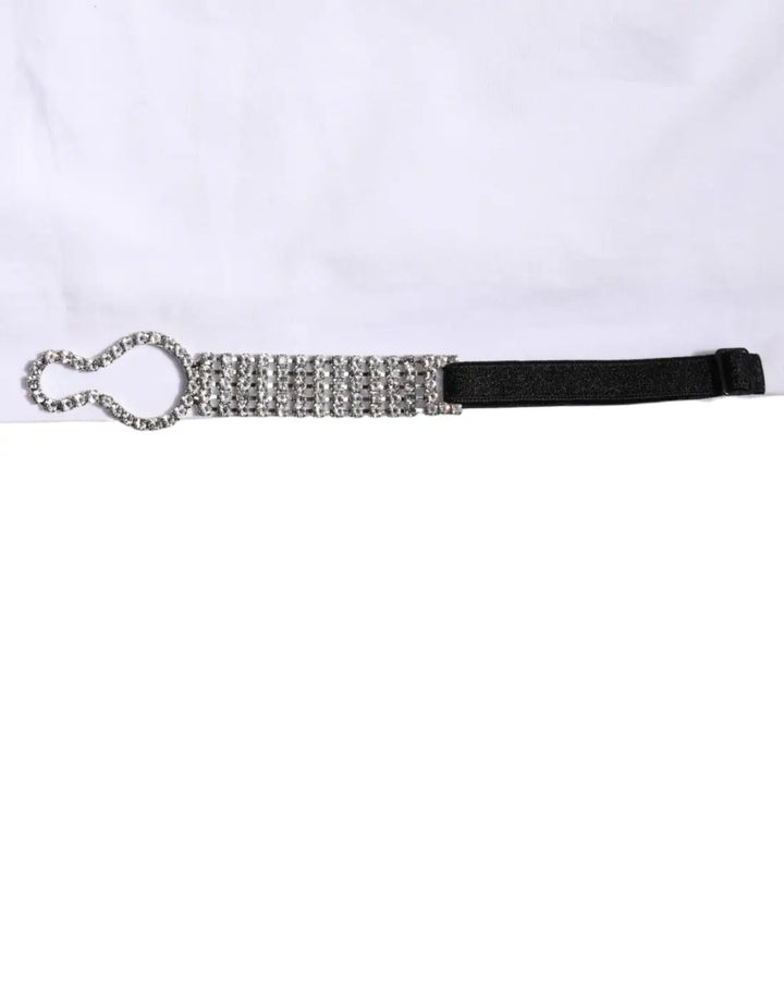 Dolce &amp; Gabbana White Crystal Embellished Collared Shirt Top