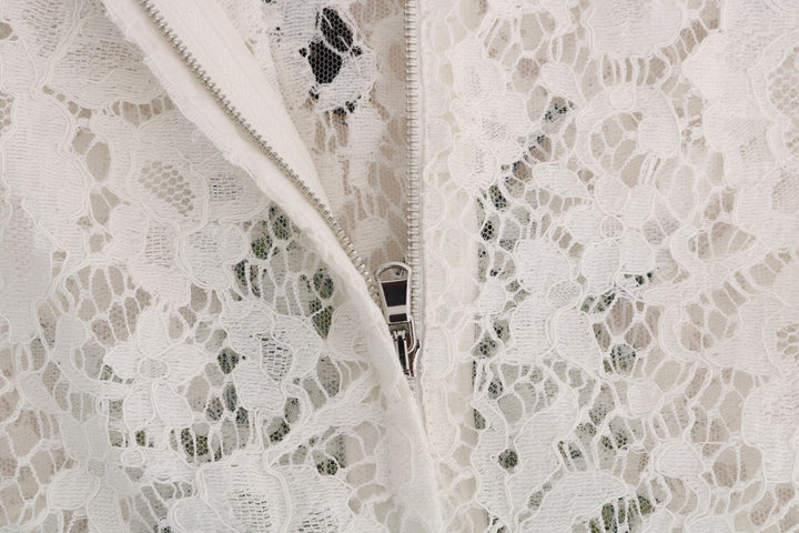 Dolce &amp; Gabbana - White Crystal Embellished Lace Blouse