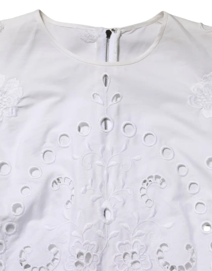 Dolce &amp; Gabbana White Cut Out A-line Sheath Mini Dress