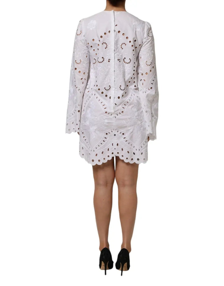 Dolce &amp; Gabbana White Cut Out A-line Sheath Mini Dress