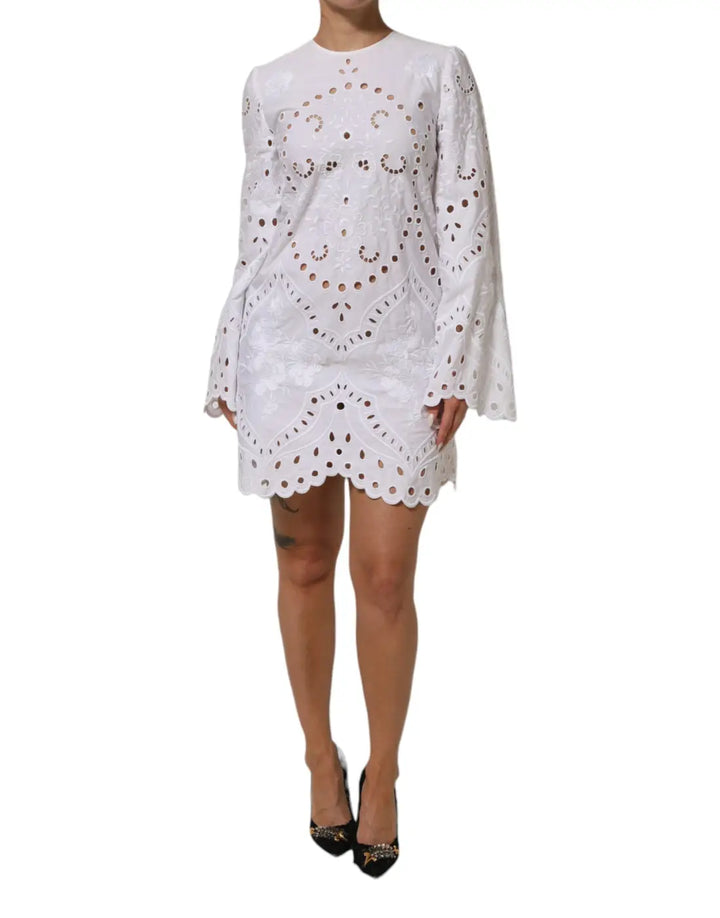 Dolce &amp; Gabbana White Cut Out A-line Sheath Mini Dress
