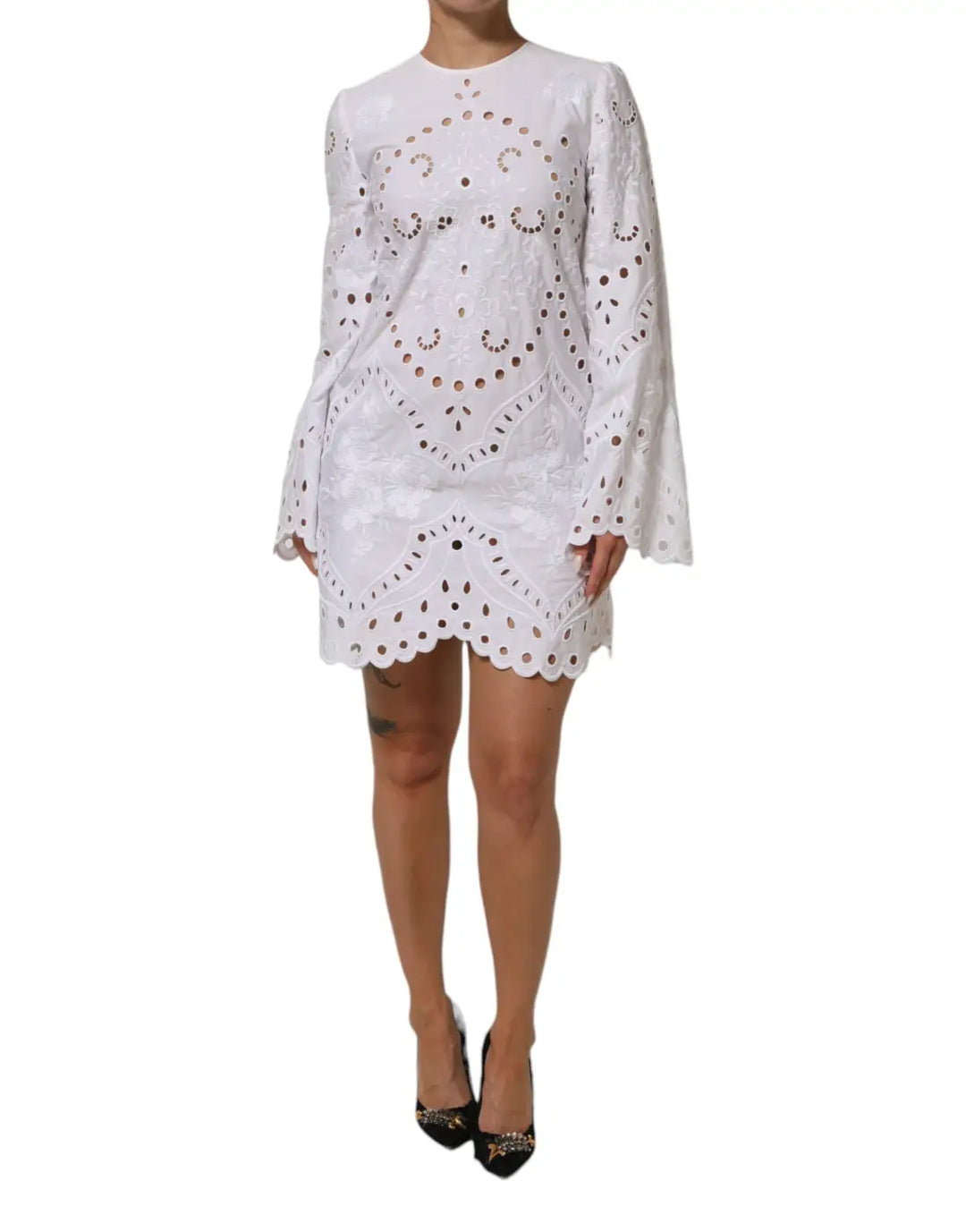 Dolce &amp; Gabbana White Cut Out A-line Sheath Mini Dress