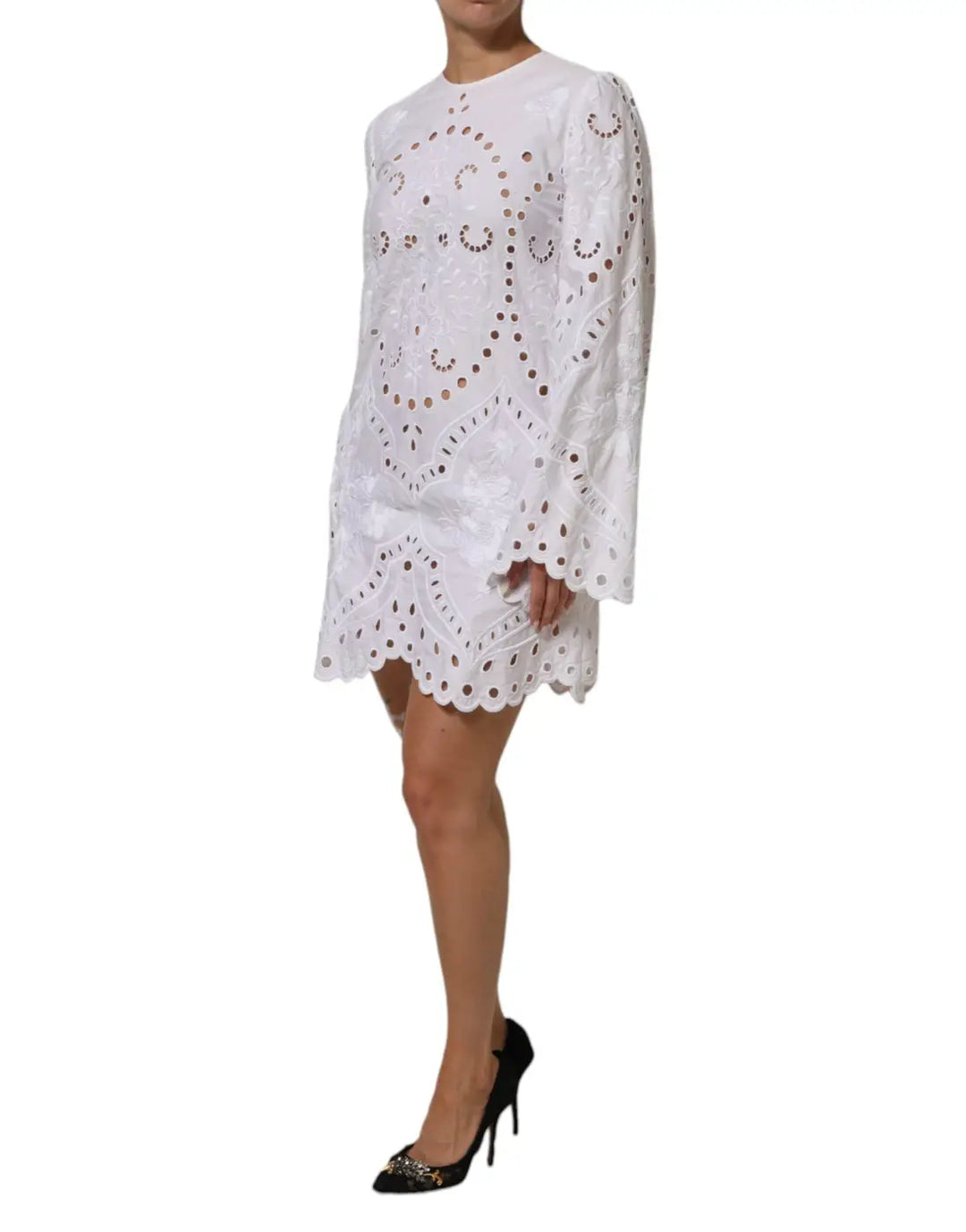 Dolce &amp; Gabbana White Cut Out A-line Sheath Mini Dress