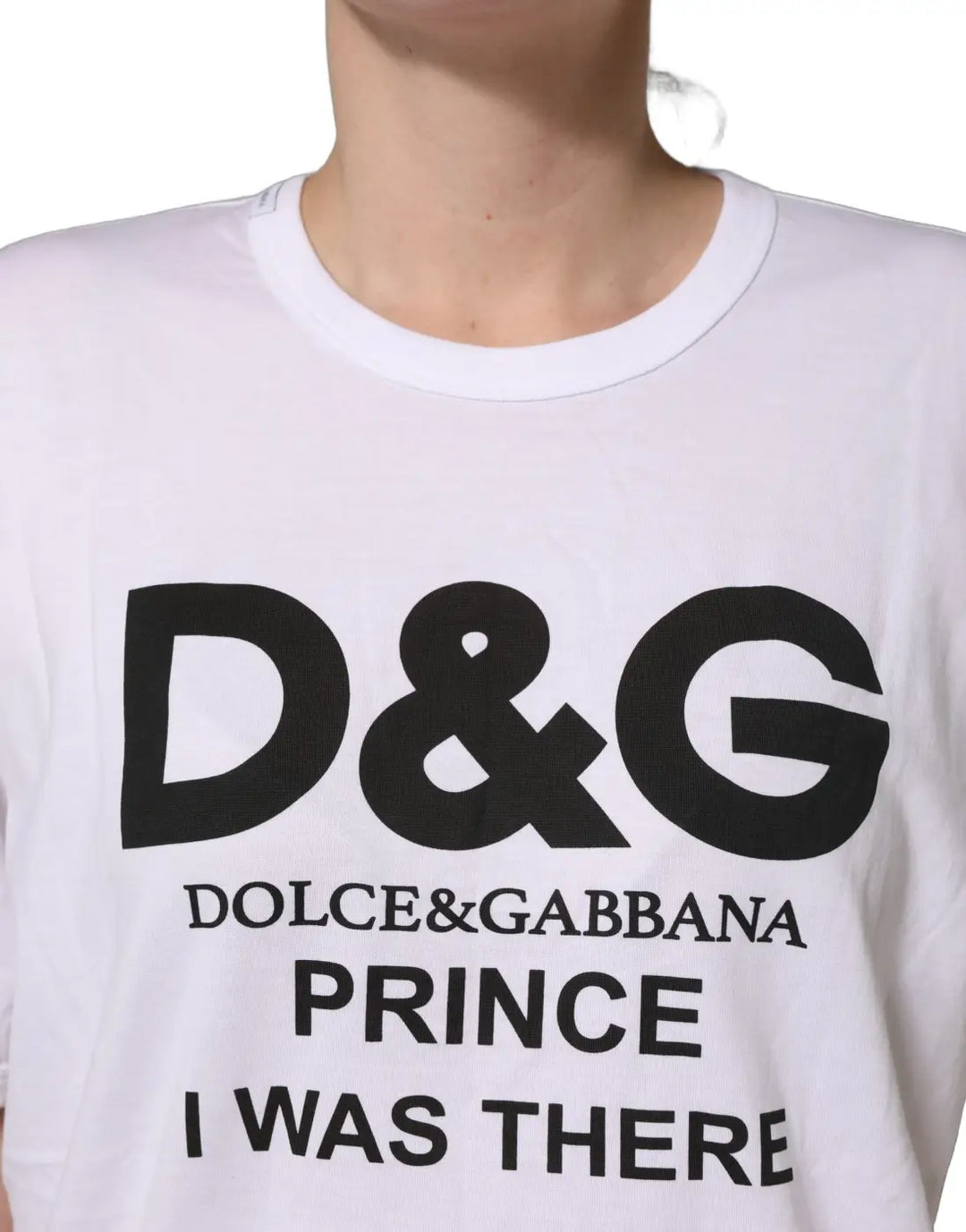 Dolce &amp; Gabbana White D&amp;G PRINCE I WAS THERE Crew Neck T-shirt