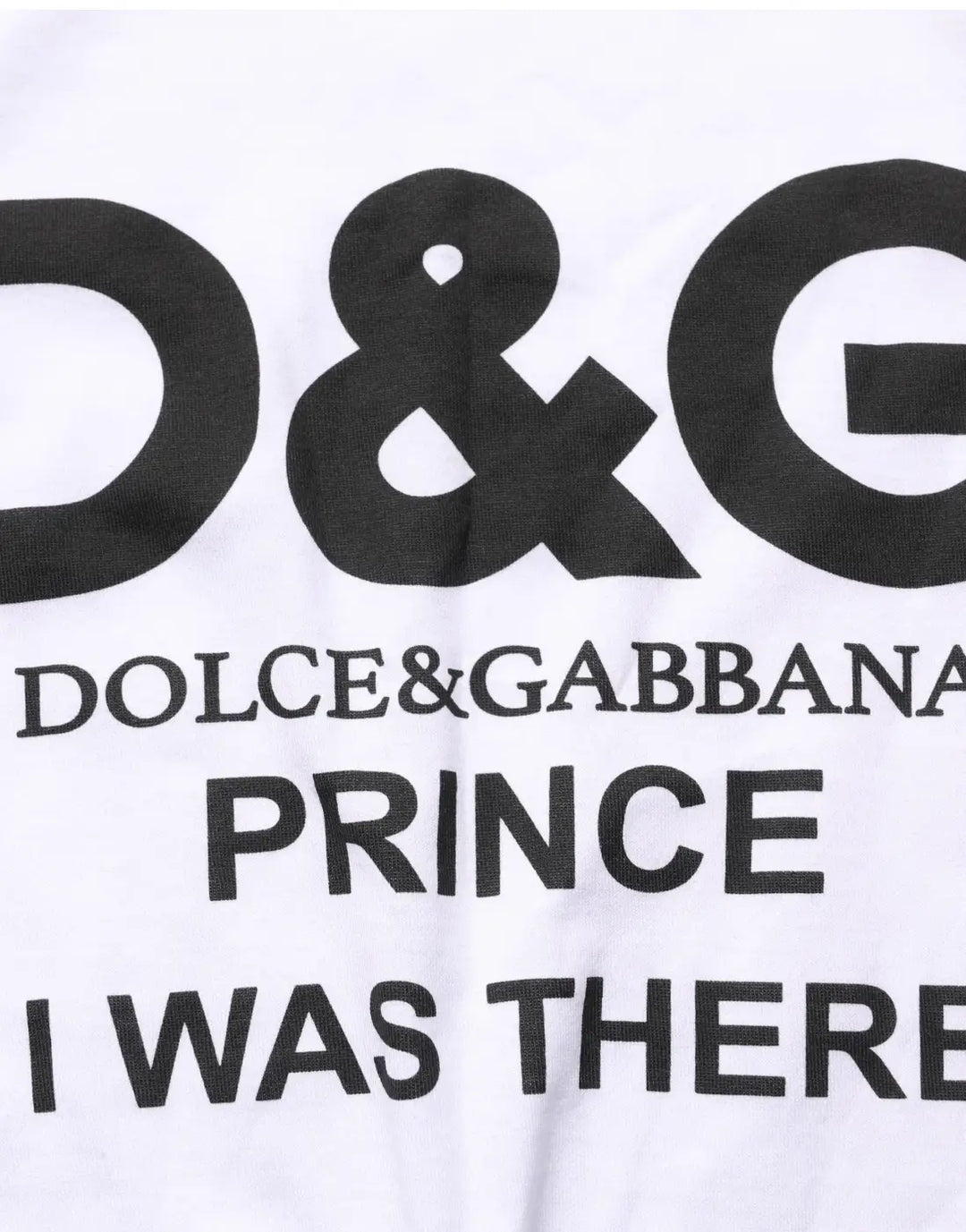 Dolce &amp; Gabbana White D&amp;G PRINCE I WAS THERE Crew Neck T-shirt
