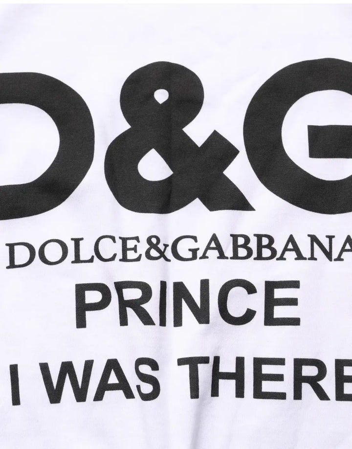 Dolce &amp; Gabbana White D&amp;G PRINCE I WAS THERE Crew Neck T-shirt