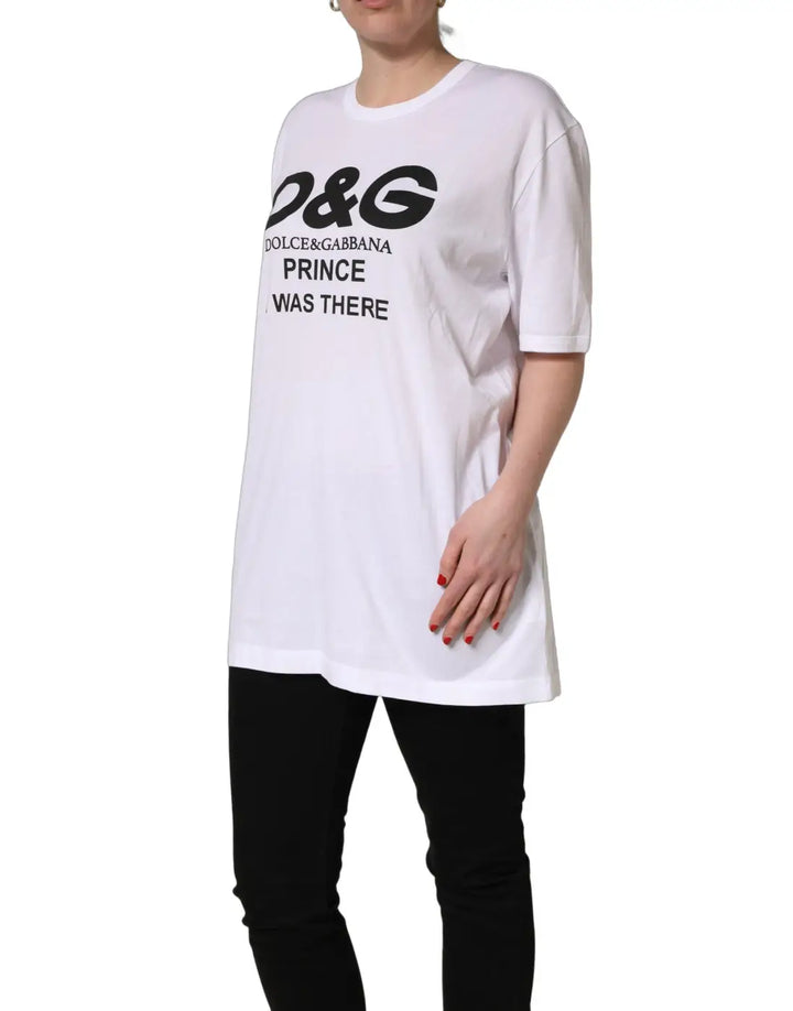 Dolce &amp; Gabbana White D&amp;G PRINCE I WAS THERE Crew Neck T-shirt