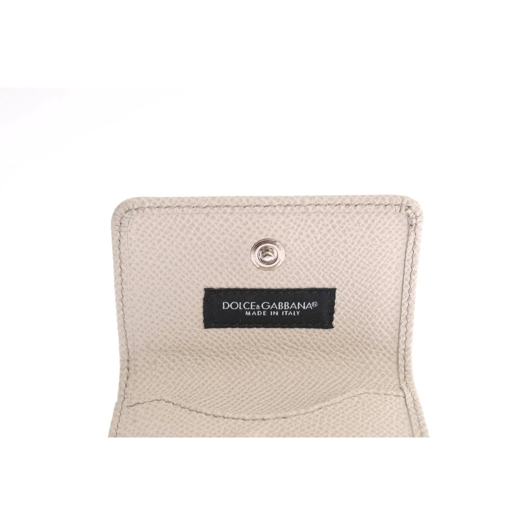 Dolce & Gabbana White Dauphine Leather Case Wallet