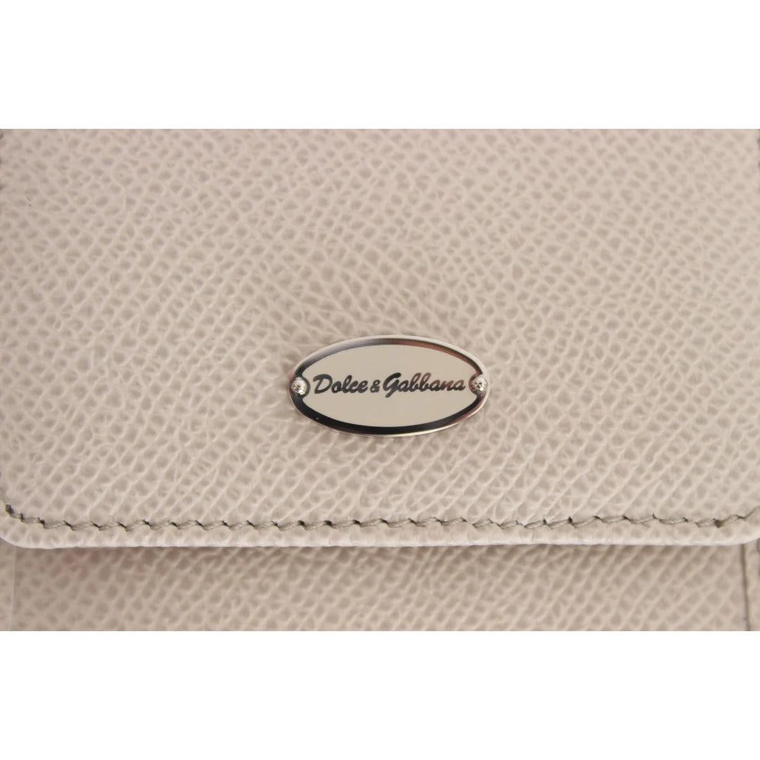 Dolce & Gabbana White Dauphine Leather Case Wallet