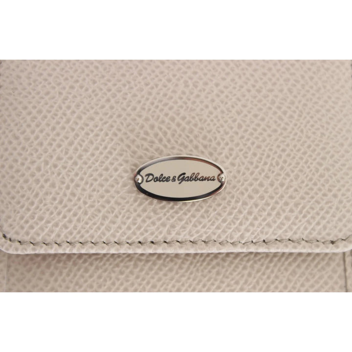 Dolce & Gabbana White Dauphine Leather Case Wallet