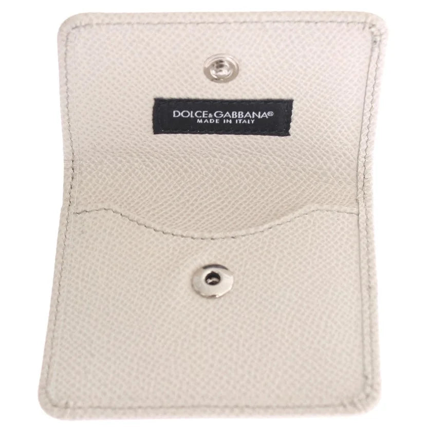 Dolce & Gabbana White Dauphine Leather Case Wallet