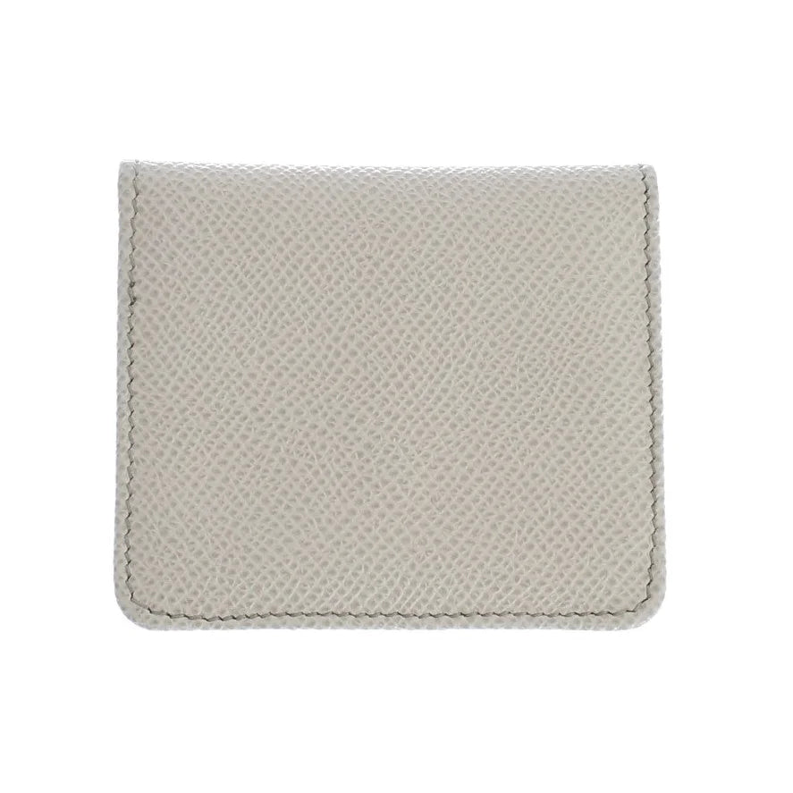 Dolce & Gabbana White Dauphine Leather Case Wallet