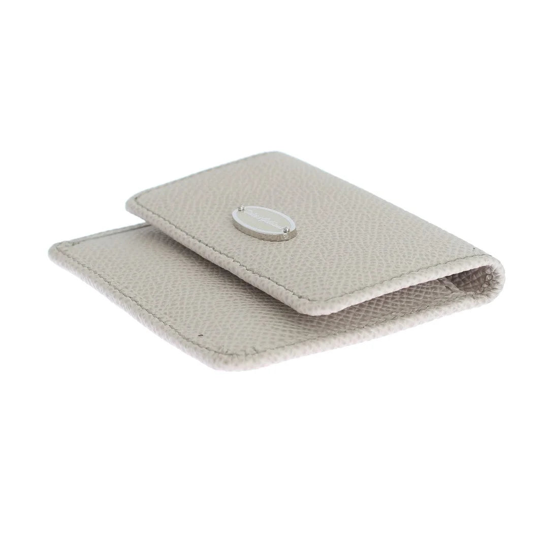 Dolce & Gabbana White Dauphine Leather Case Wallet