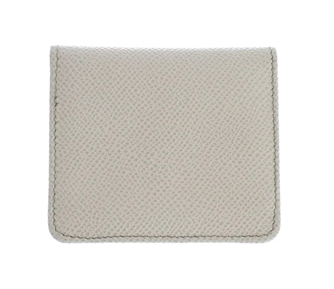 Dolce &amp; Gabbana White Dauphine Leather Case Wallet